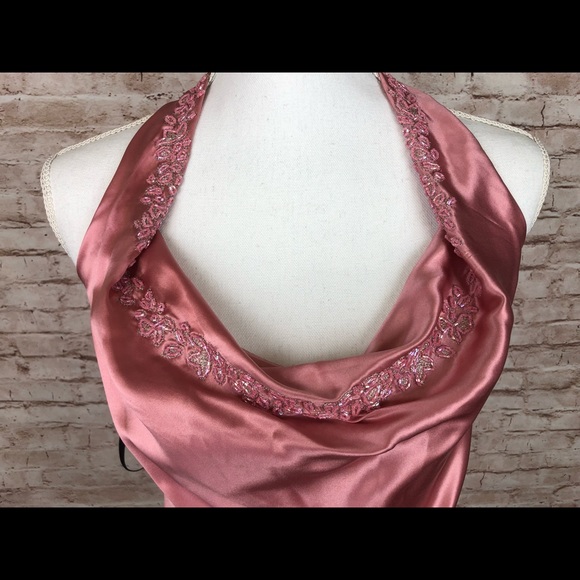 Laundry Size Small 100% Silk Halter Top Pink Embroidery NWT - Picture 4 of 9